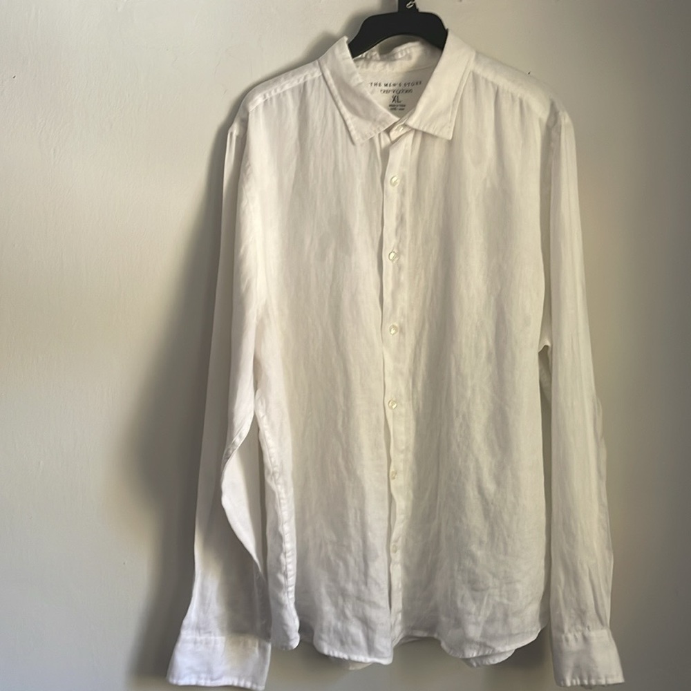 The Men’s Store Bloomingdale’s  Linen shirt long sleeve White 100% Linen ( XL)